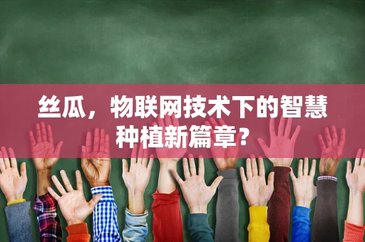 丝瓜，物联网技术下的智慧种植新篇章？